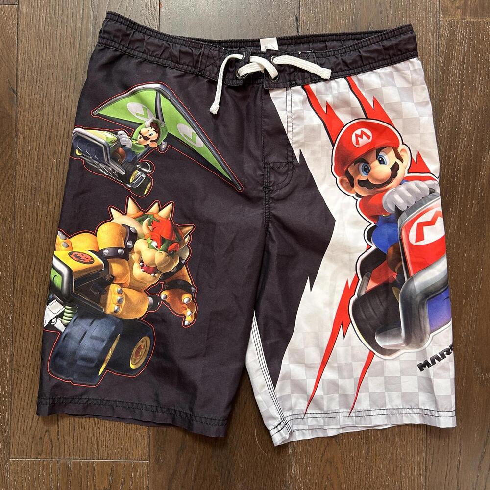 Licensed Nintendo Super Mario Kart Themed Swim Shorts Large